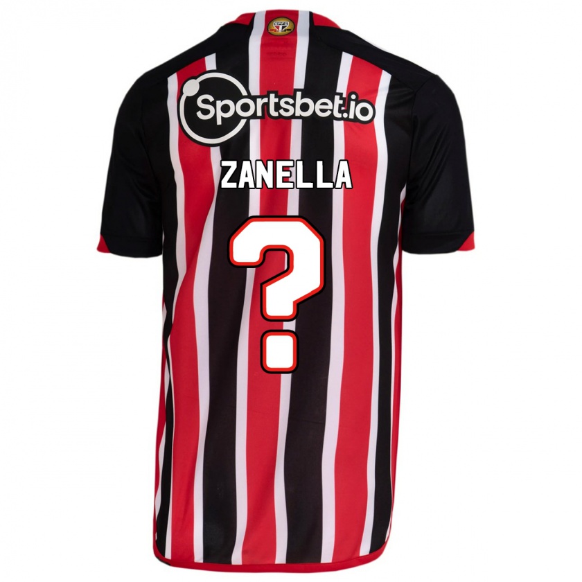Kandiny Niño Camiseta Matheus Zanella #0 Azul Rojo 2ª Equipación 2023/24 La Camisa Chile