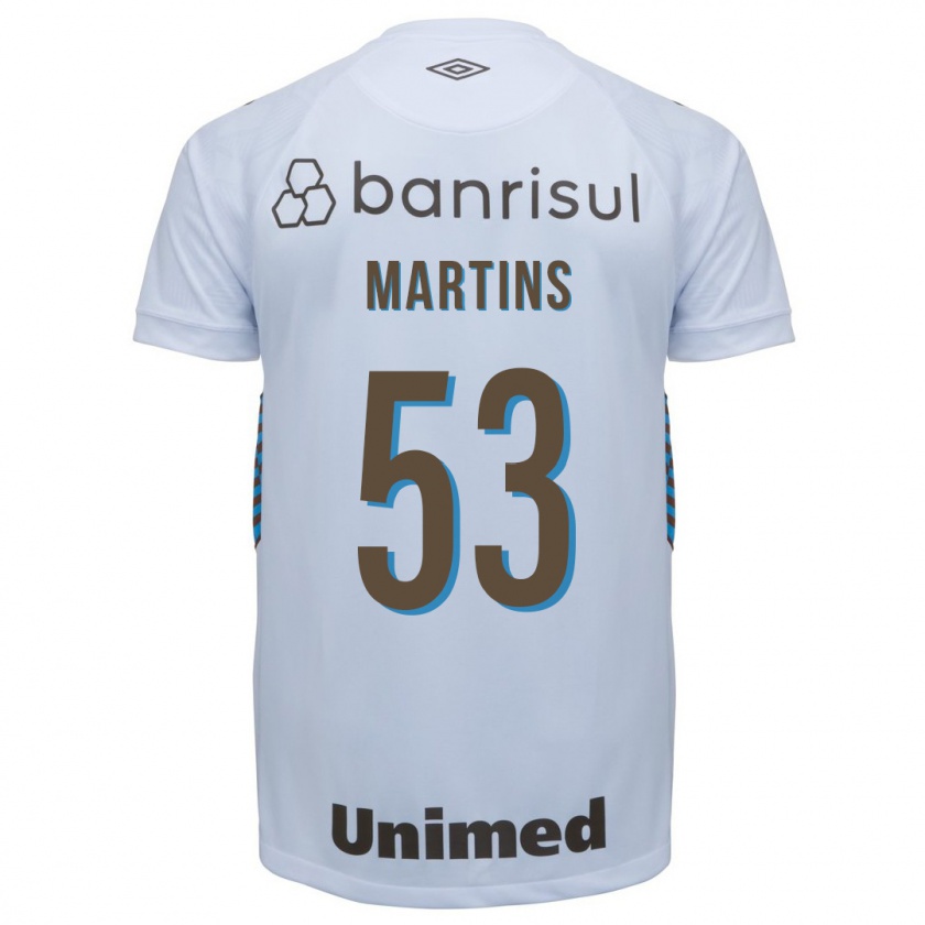 Kandiny Niño Camiseta Gustavo Martins #53 Blanco 2ª Equipación 2023/24 La Camisa Chile