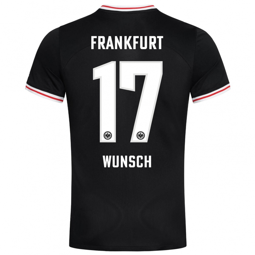Kandiny Niño Camiseta Paul Wünsch #17 Negro 2ª Equipación 2023/24 La Camisa Chile