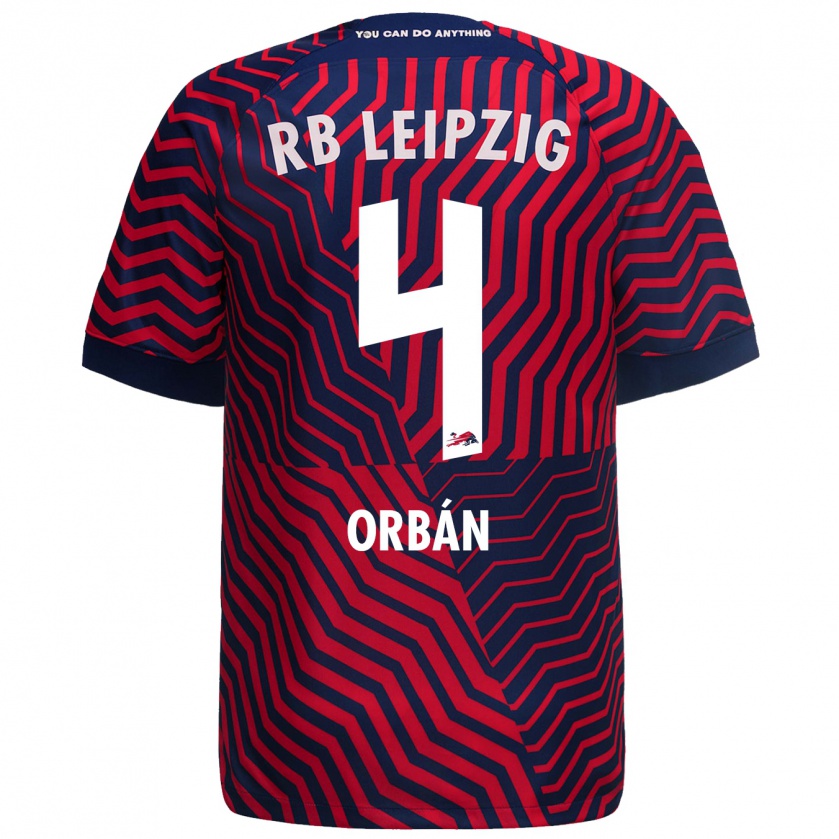 Kandiny Niño Camiseta Willi Orbán #4 Azul Rojo 2ª Equipación 2023/24 La Camisa Chile