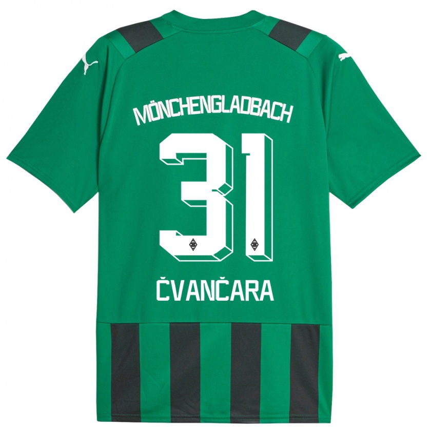 Kandiny Niño Camiseta Tomas Cvancara #31 Verde Negro 2ª Equipación 2023/24 La Camisa Chile