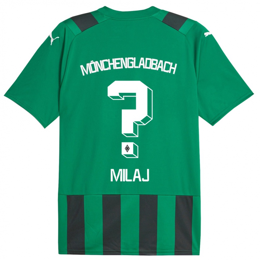 Kandiny Niño Camiseta Adonis Milaj #0 Verde Negro 2ª Equipación 2023/24 La Camisa Chile