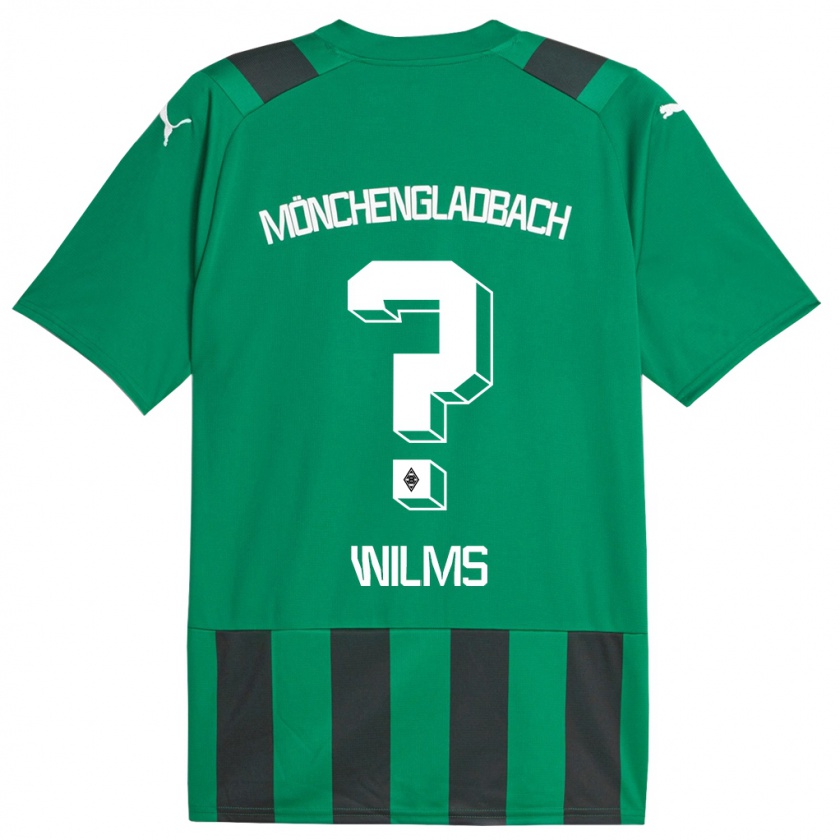 Kandiny Niño Camiseta Felix Wilms #0 Verde Negro 2ª Equipación 2023/24 La Camisa Chile
