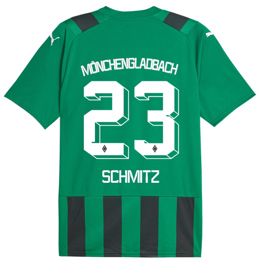 Kandiny Niño Camiseta Sarah Schmitz #23 Verde Negro 2ª Equipación 2023/24 La Camisa Chile