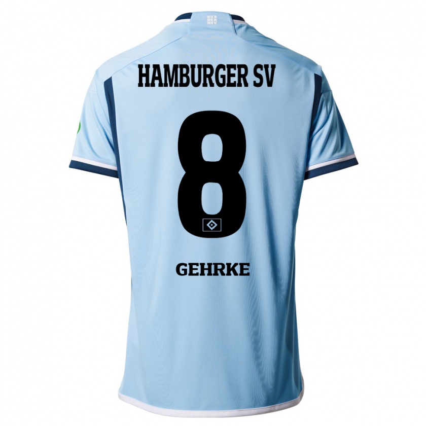 Kandiny Niño Camiseta Stefan Gehrke #8 Azul 2ª Equipación 2023/24 La Camisa Chile