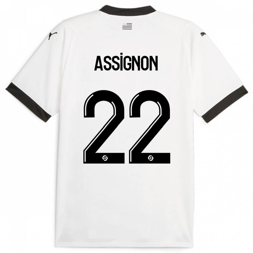 Kandiny Niño Camiseta Lorenz Assignon #22 Blanco 2ª Equipación 2023/24 La Camisa Chile