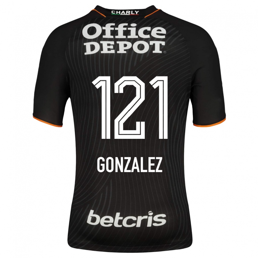 Kandiny Niño Camiseta Cristian González #121 Negro 2ª Equipación 2023/24 La Camisa Chile