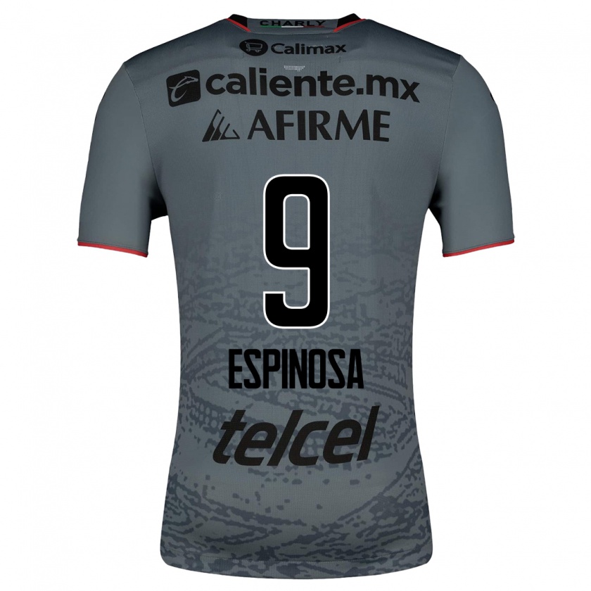 Kandiny Niño Camiseta Daniela Espinosa #9 Gris 2ª Equipación 2023/24 La Camisa Chile