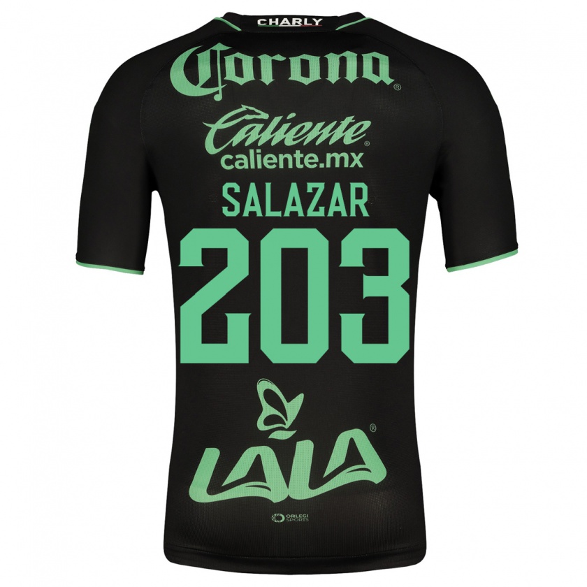 Kandiny Niño Camiseta Roberto Salazar #203 Negro 2ª Equipación 2023/24 La Camisa Chile