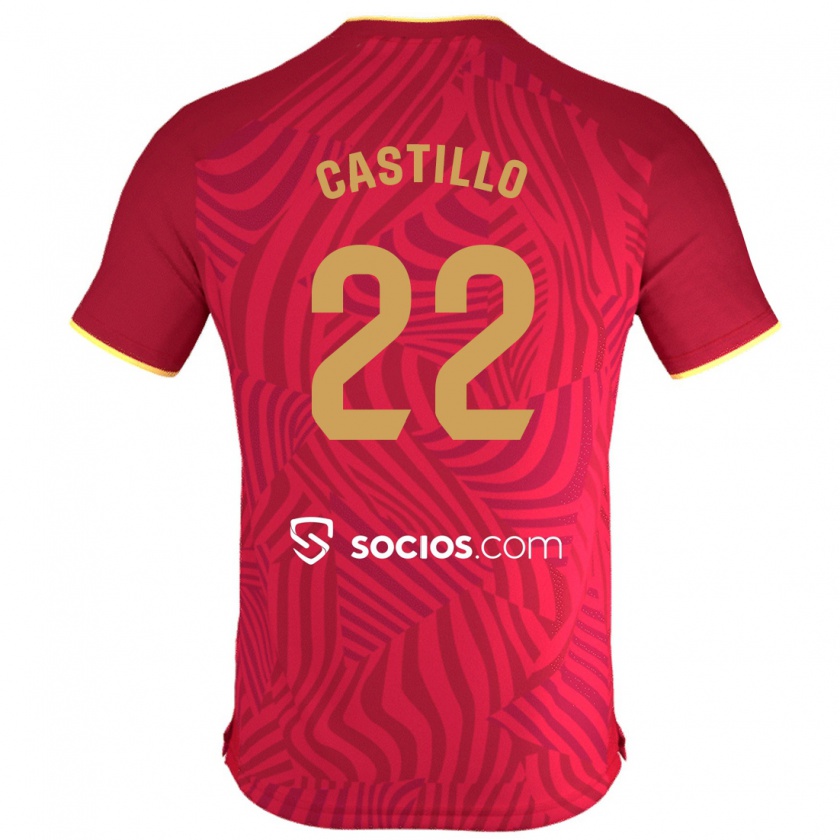 Kandiny Niño Camiseta José Castillo #22 Rojo 2ª Equipación 2023/24 La Camisa Chile