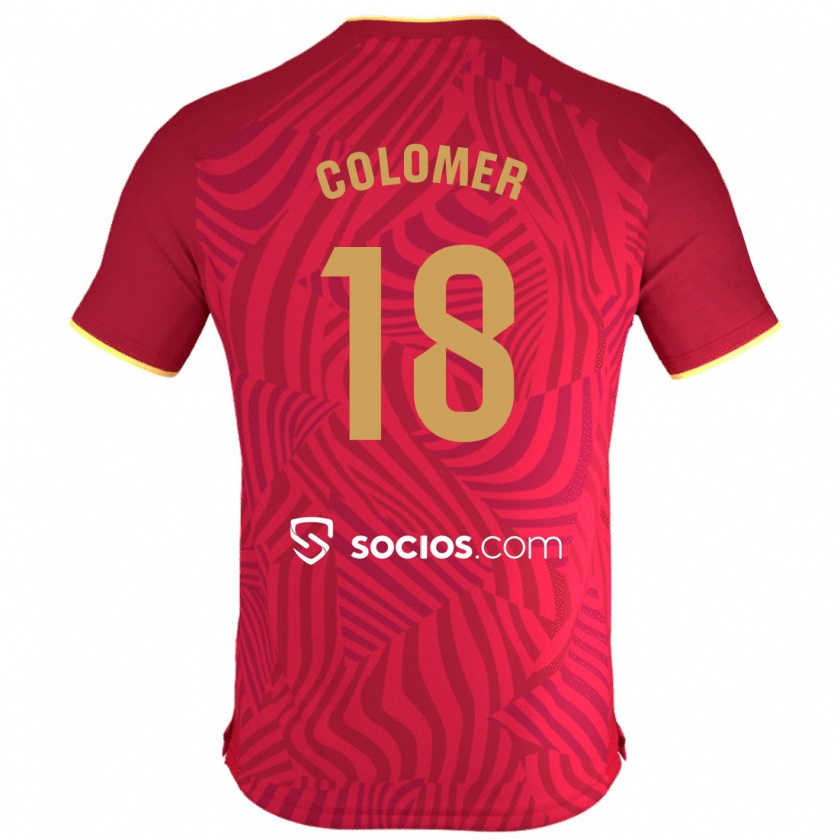 Kandiny Niño Camiseta Carlos Colomer #18 Rojo 2ª Equipación 2023/24 La Camisa Chile