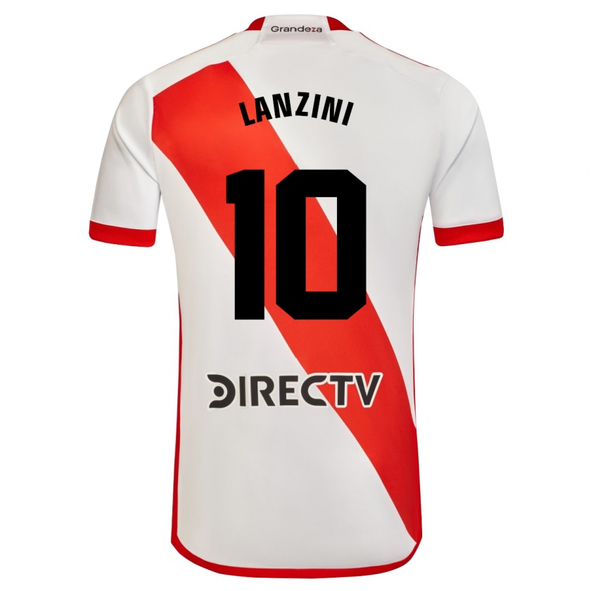 Kandiny Hombre Camiseta Manuel Lanzini #10 Blanco Rojo 1ª Equipación 2023/24 La Camisa Chile