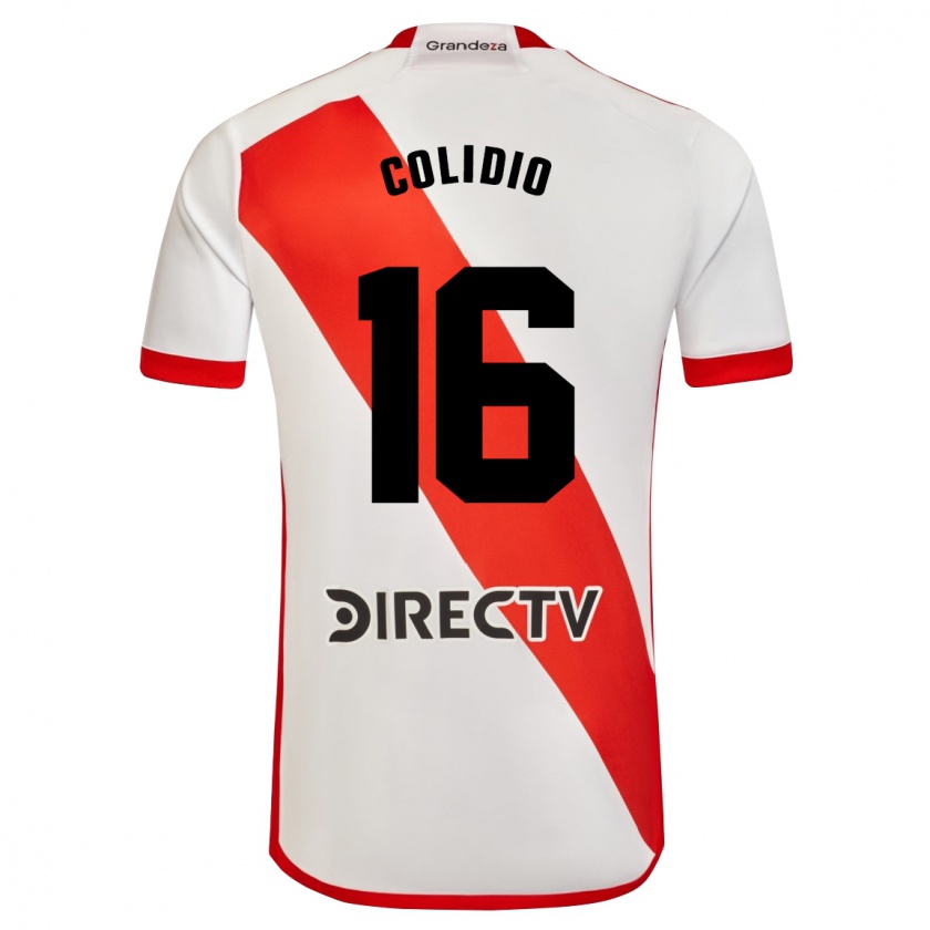 Kandiny Hombre Camiseta Facundo Colidio #16 Blanco Rojo 1ª Equipación 2023/24 La Camisa Chile
