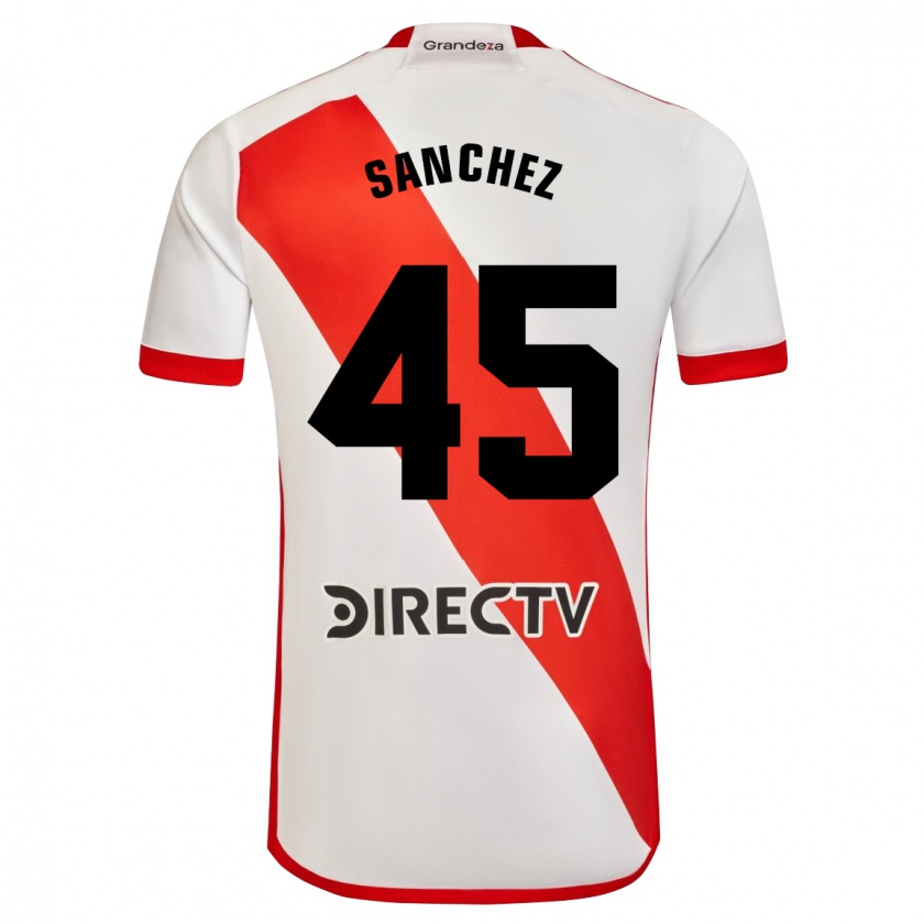 Kandiny Hombre Camiseta Sebastián Sánchez #45 Blanco Rojo 1ª Equipación 2023/24 La Camisa Chile