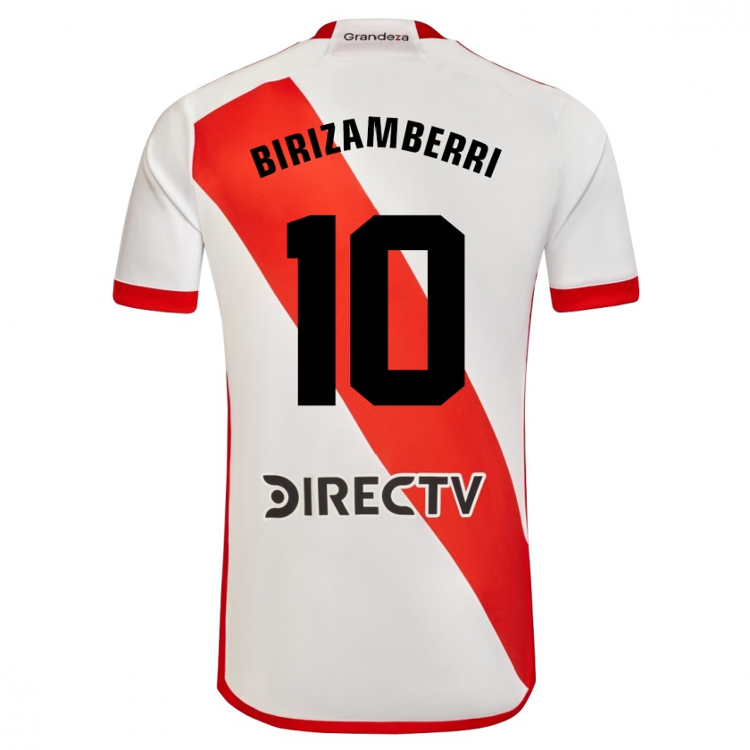 Kandiny Hombre Camiseta María Carolina Birizamberri Rivero #10 Blanco Rojo 1ª Equipación 2023/24 La Camisa Chile