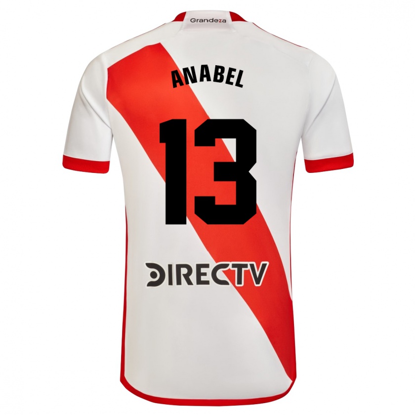 Kandiny Hombre Camiseta Giuliana Anabel González Ranzuglia #13 Blanco Rojo 1ª Equipación 2023/24 La Camisa Chile