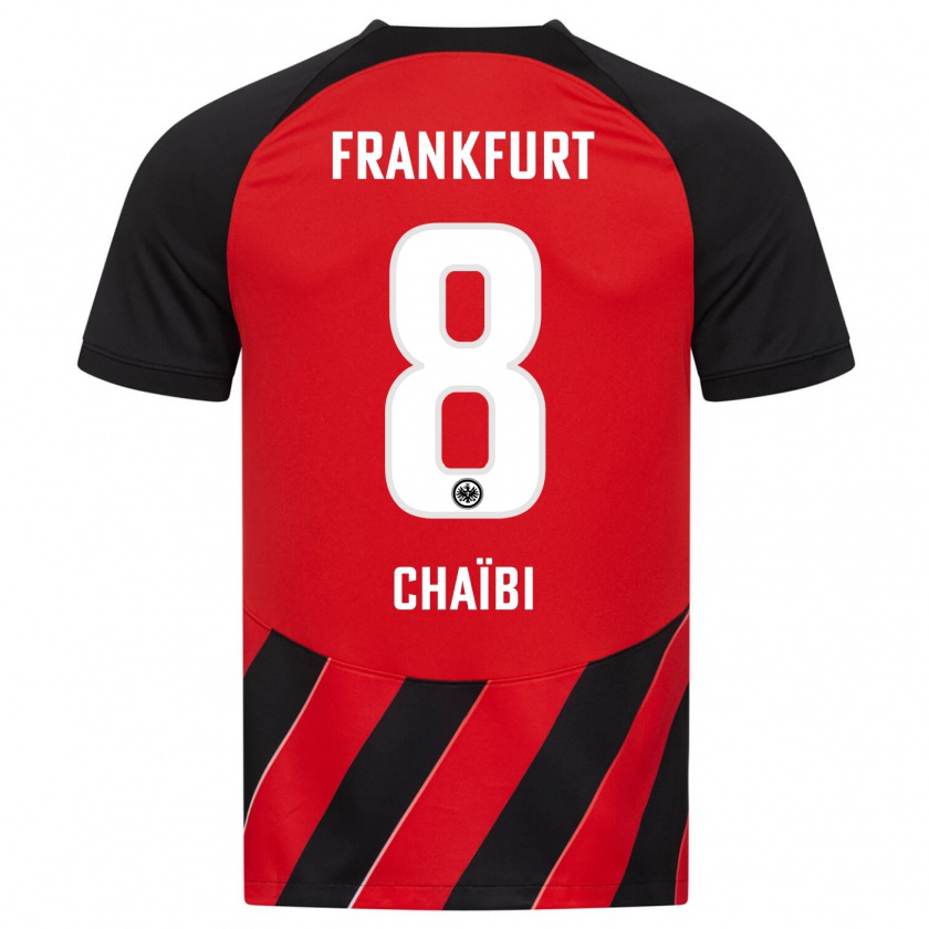 Kandiny Hombre Camiseta Farès Chaïbi #8 Negro Rojo 1ª Equipación 2023/24 La Camisa Chile