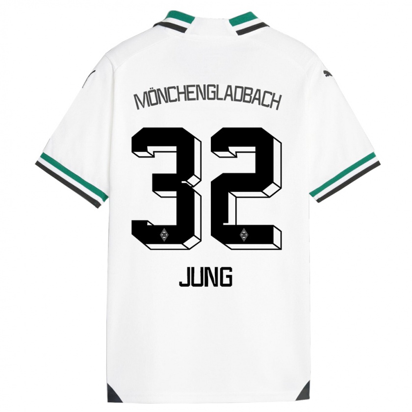Kandiny Hombre Camiseta In-Gyom Jung #32 Blanco Verde 1ª Equipación 2023/24 La Camisa Chile