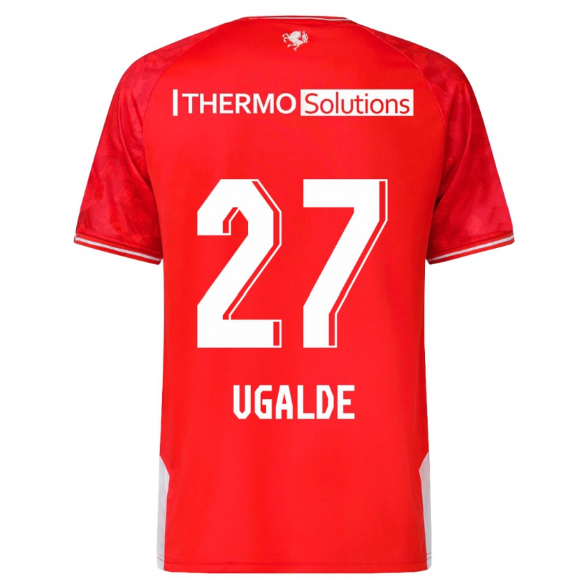 Kandiny Hombre Camiseta Manfred Ugalde #27 Rojo 1ª Equipación 2023/24 La Camisa Chile