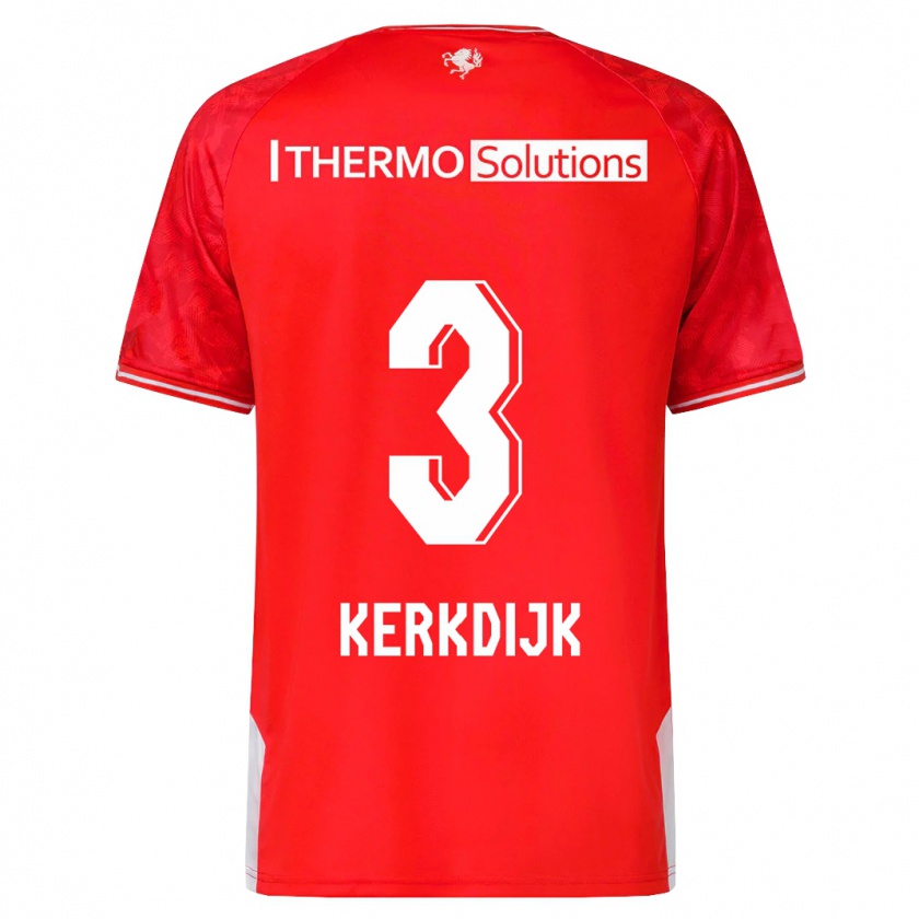 Kandiny Hombre Camiseta Danique Kerkdijk #3 Rojo 1ª Equipación 2023/24 La Camisa Chile