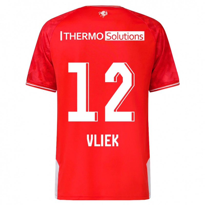 Kandiny Hombre Camiseta Leonie Vliek #12 Rojo 1ª Equipación 2023/24 La Camisa Chile