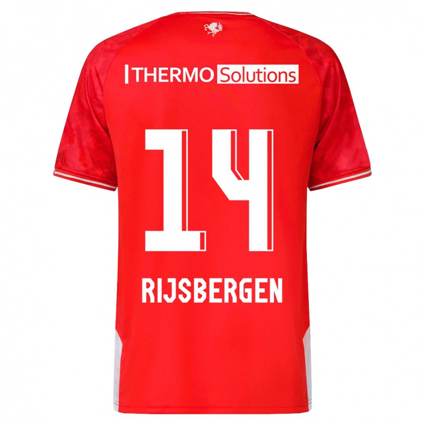 Kandiny Hombre Camiseta Liz Rijsbergen #14 Rojo 1ª Equipación 2023/24 La Camisa Chile
