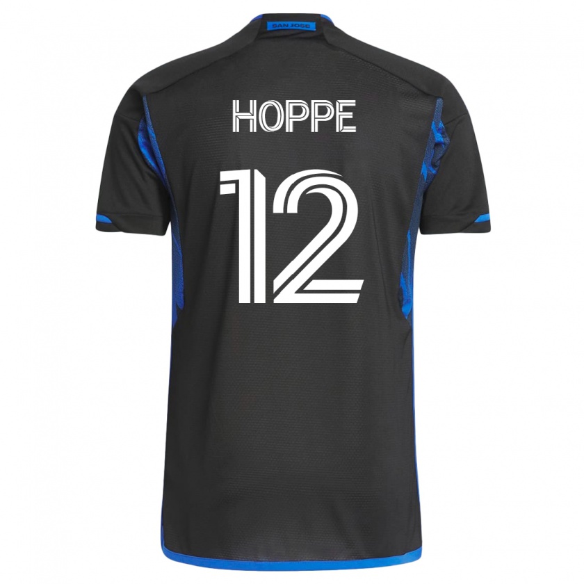Kandiny Hombre Camiseta Matthew Hoppe #12 Azul Negro 1ª Equipación 2023/24 La Camisa Chile