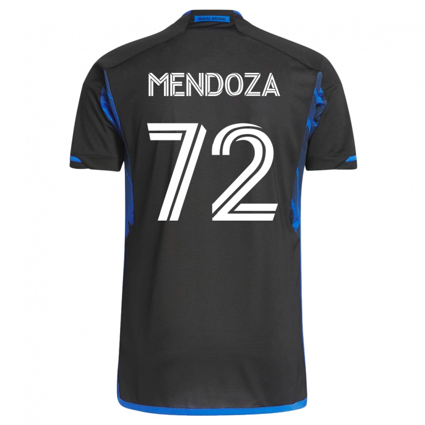 Kandiny Hombre Camiseta Edwyn Mendoza #72 Azul Negro 1ª Equipación 2023/24 La Camisa Chile