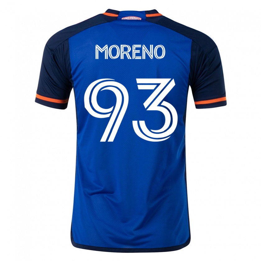 Kandiny Hombre Camiseta Júnior Moreno #93 Azul 1ª Equipación 2023/24 La Camisa Chile