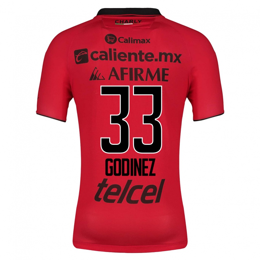 Kandiny Hombre Camiseta Rodrigo Godínez #33 Rojo 1ª Equipación 2023/24 La Camisa Chile