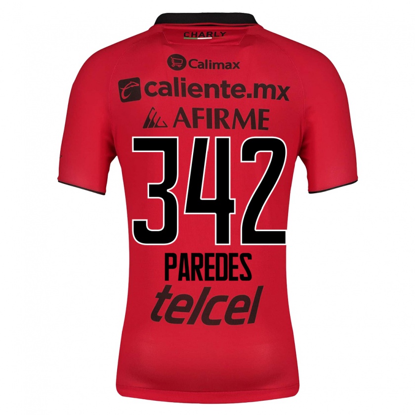 Kandiny Hombre Camiseta Santiago Paredes #342 Rojo 1ª Equipación 2023/24 La Camisa Chile