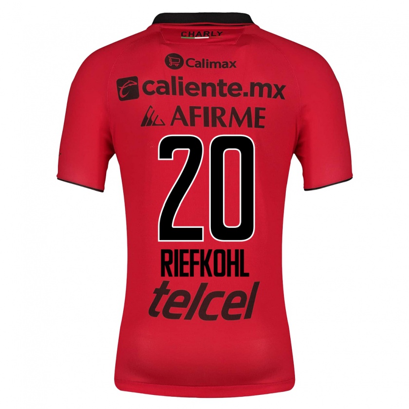 Kandiny Hombre Camiseta Luciana Riefkohl #20 Rojo 1ª Equipación 2023/24 La Camisa Chile