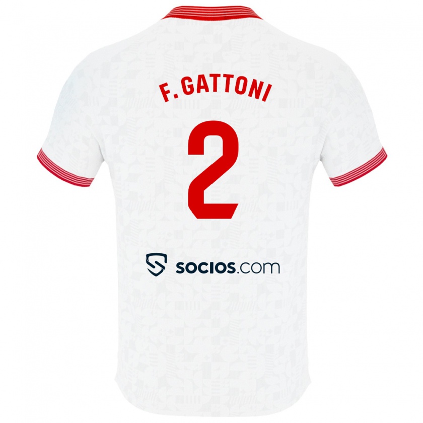 Kandiny Hombre Camiseta Federico Gattoni #2 Blanco 1ª Equipación 2023/24 La Camisa Chile
