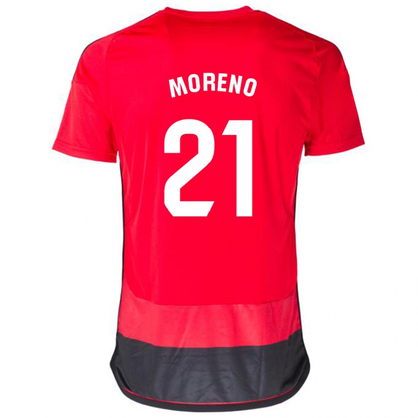 Kandiny Hombre Camiseta Diego Moreno #21 Negro Rojo 1ª Equipación 2023/24 La Camisa Chile