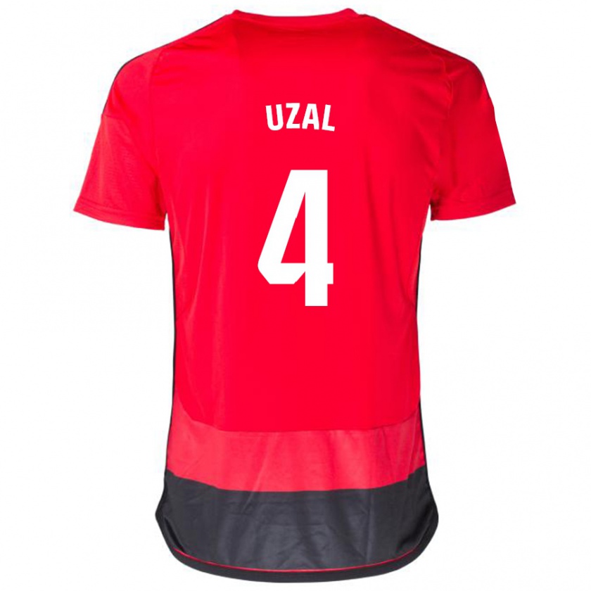 Kandiny Hombre Camiseta Yeray Uzal #4 Negro Rojo 1ª Equipación 2023/24 La Camisa Chile