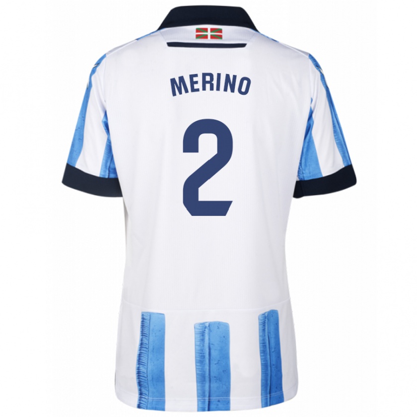 Kandiny Hombre Camiseta Jon Merino #2 Azul Blanco 1ª Equipación 2023/24 La Camisa Chile