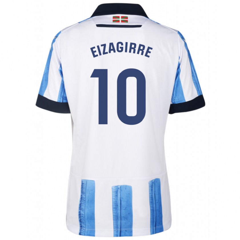 Kandiny Hombre Camiseta Nerea Eizagirre Lasa #10 Azul Blanco 1ª Equipación 2023/24 La Camisa Chile