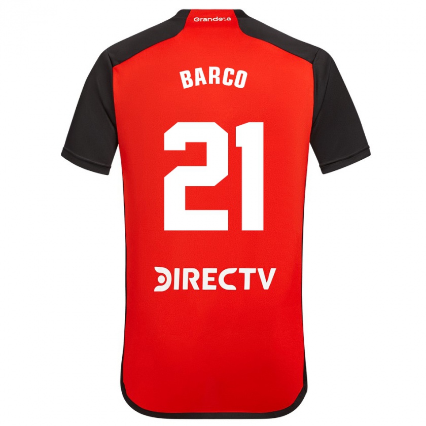 Kandiny Hombre Camiseta Esequiel Barco #21 Rojo 2ª Equipación 2023/24 La Camisa Chile