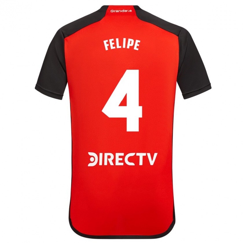 Kandiny Hombre Camiseta Carina Felipe Silva #4 Rojo 2ª Equipación 2023/24 La Camisa Chile