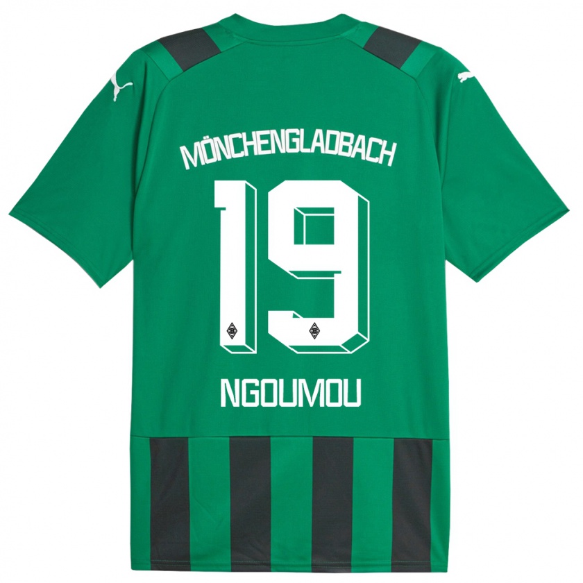 Kandiny Hombre Camiseta Nathan Ngoumou #19 Verde Negro 2ª Equipación 2023/24 La Camisa Chile