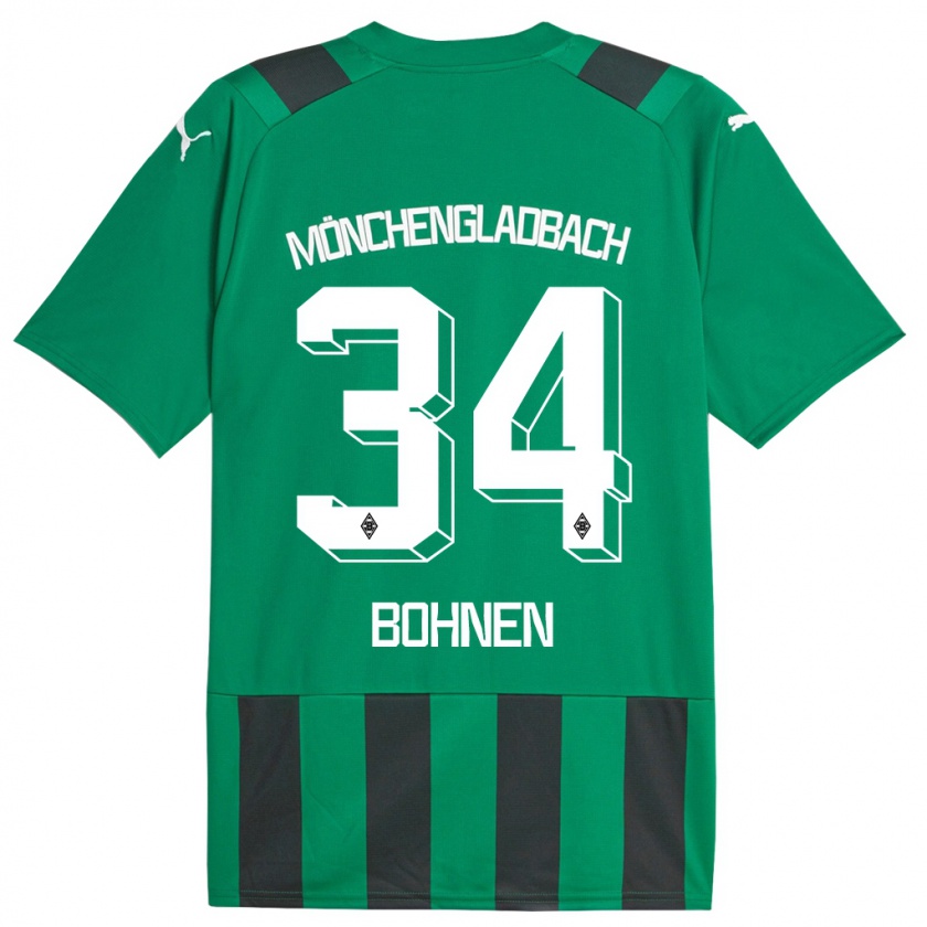 Kandiny Hombre Camiseta Bohnen #34 Verde Negro 2ª Equipación 2023/24 La Camisa Chile