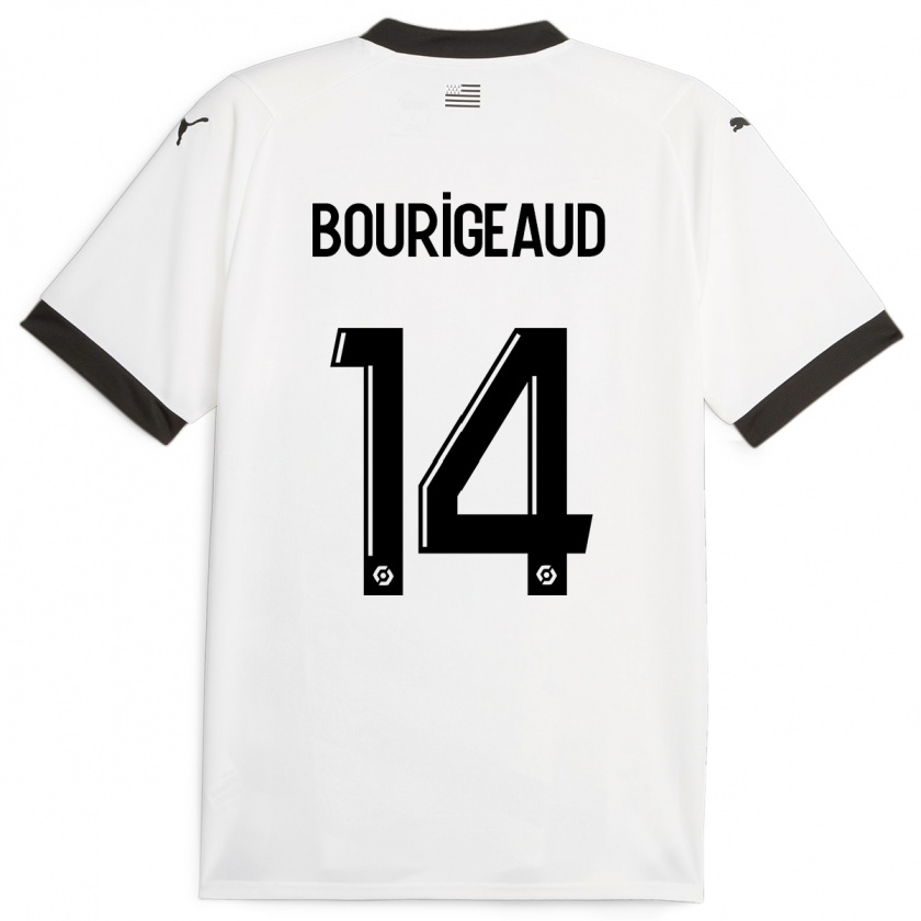 Kandiny Hombre Camiseta Benjamin Bourigeaud #14 Blanco 2ª Equipación 2023/24 La Camisa Chile