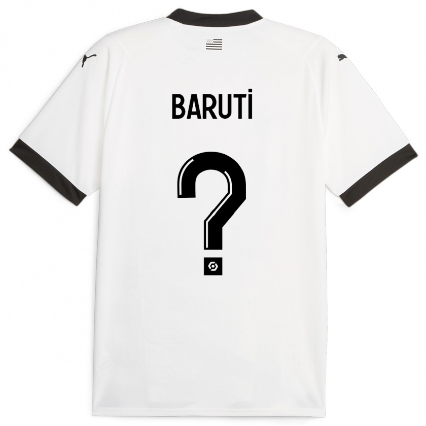 Kandiny Hombre Camiseta Kelian Baruti #0 Blanco 2ª Equipación 2023/24 La Camisa Chile