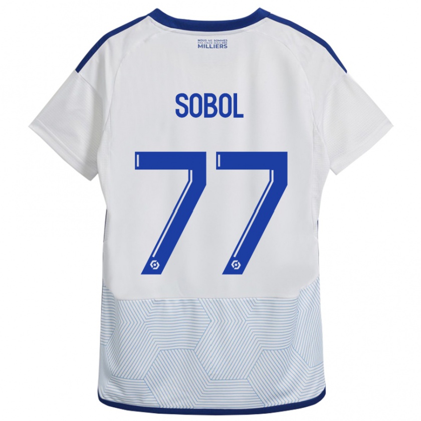 Kandiny Hombre Camiseta Eduard Sobol #77 Blanco 2ª Equipación 2023/24 La Camisa Chile