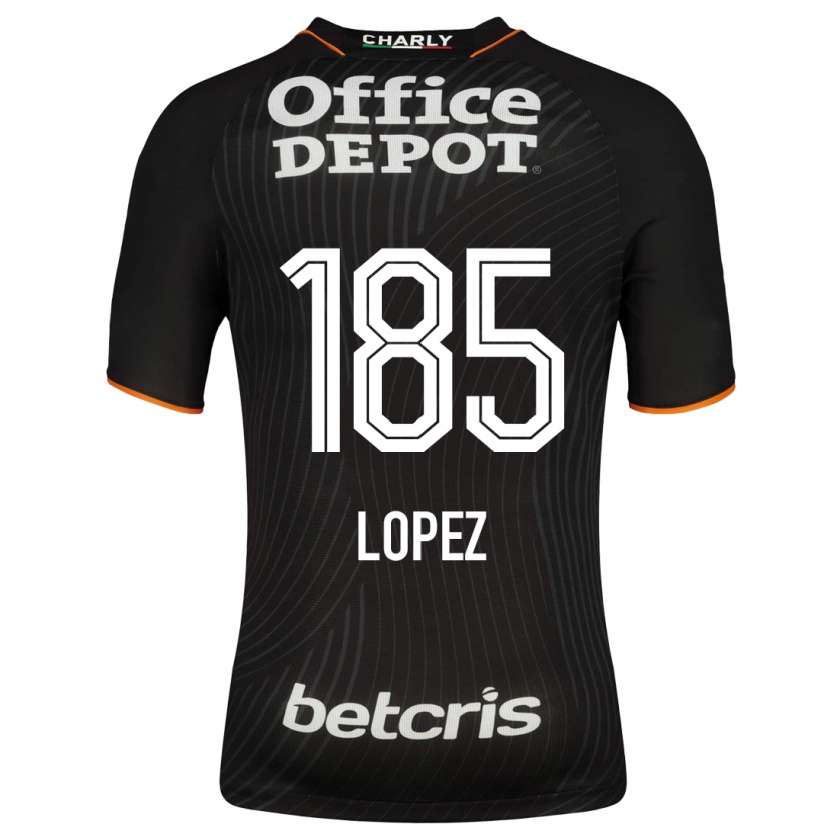 Kandiny Hombre Camiseta René López #185 Negro 2ª Equipación 2023/24 La Camisa Chile
