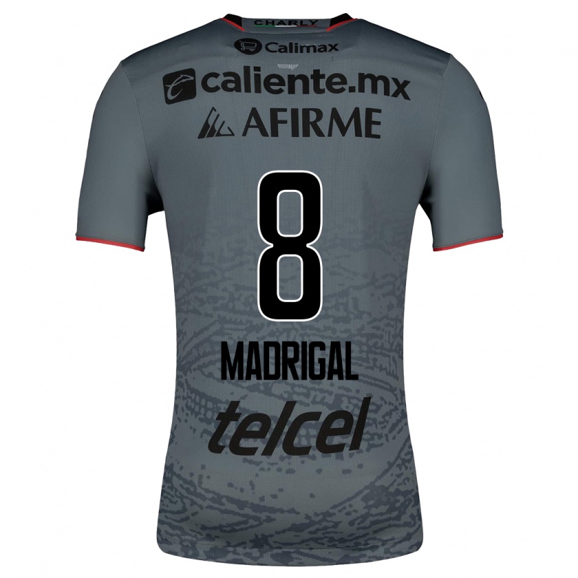 Kandiny Hombre Camiseta Fernando Madrigal #8 Gris 2ª Equipación 2023/24 La Camisa Chile