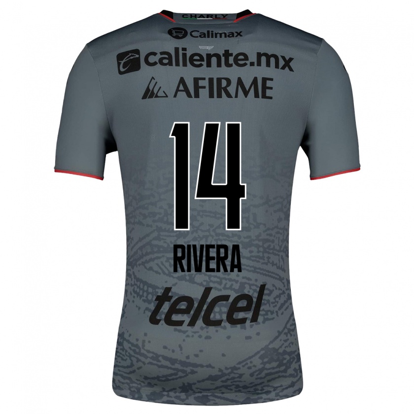 Kandiny Hombre Camiseta Christian Rivera #14 Gris 2ª Equipación 2023/24 La Camisa Chile