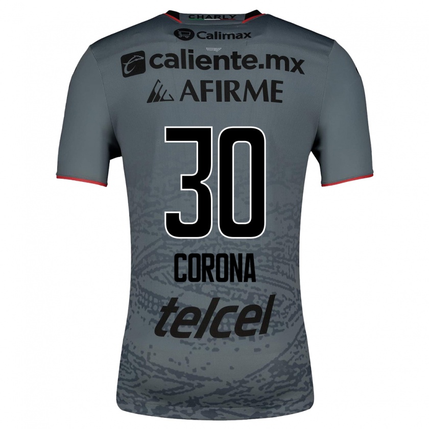 Kandiny Hombre Camiseta Jesús Corona #30 Gris 2ª Equipación 2023/24 La Camisa Chile