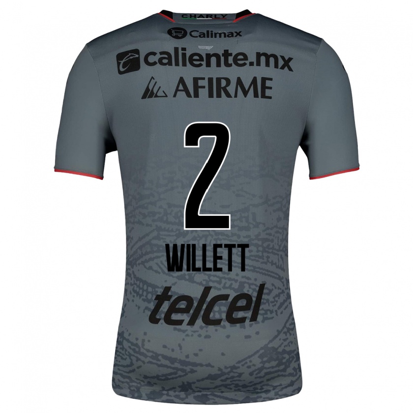 Kandiny Hombre Camiseta Adyson Willett #2 Gris 2ª Equipación 2023/24 La Camisa Chile