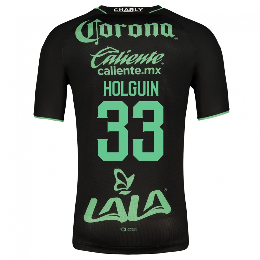 Kandiny Hombre Camiseta Héctor Holguín #33 Negro 2ª Equipación 2023/24 La Camisa Chile